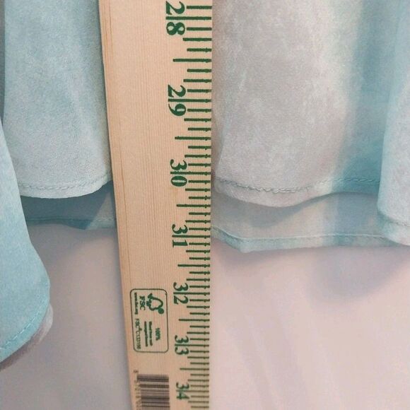 LOGO by Lori Goldstein Sheer Top 1X TieDye Ruffle Boho Chic Flowy Coastal Tunic - Picture 4 of 8